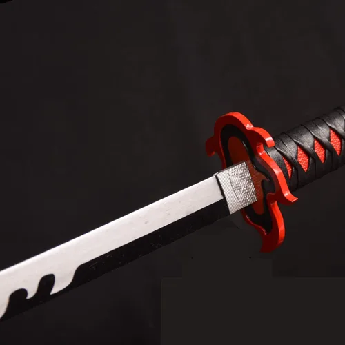 Vista 7 de Sword Valley Demon Slayer - Espadas de anime para cosplay hecha a mano espada samurái hoja de acero al carbono real divertida versión exquisita
