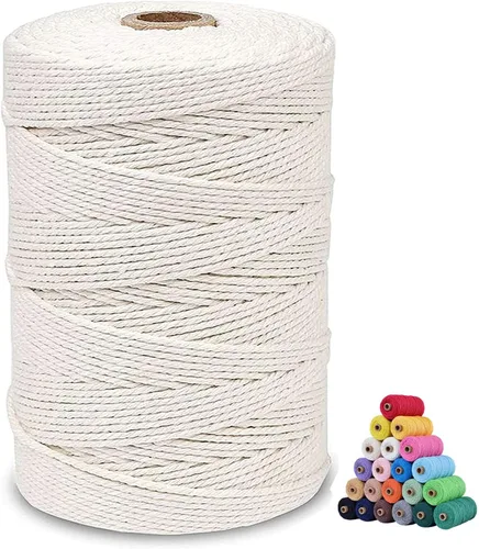 Vista 61 de Cordón de algodón para macramé 3mm x 109 yardas, cuerda de macramé natural color beige, suministros perfectos de algodón para macramé, para hacer