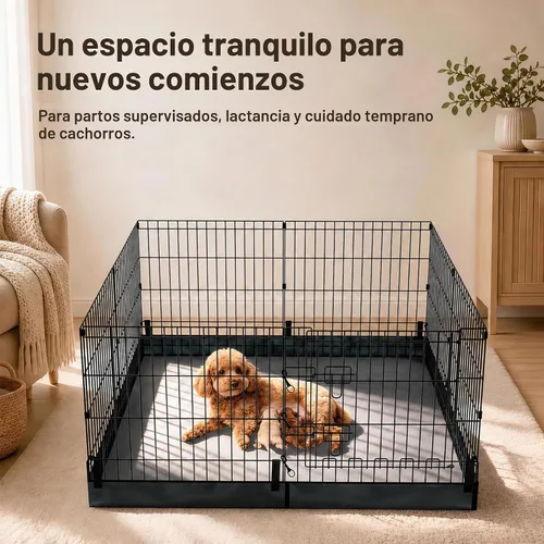 Vista 6 de Corralito plegable para perros, 24 pulgadas, 8 paneles, valla de ejercicio