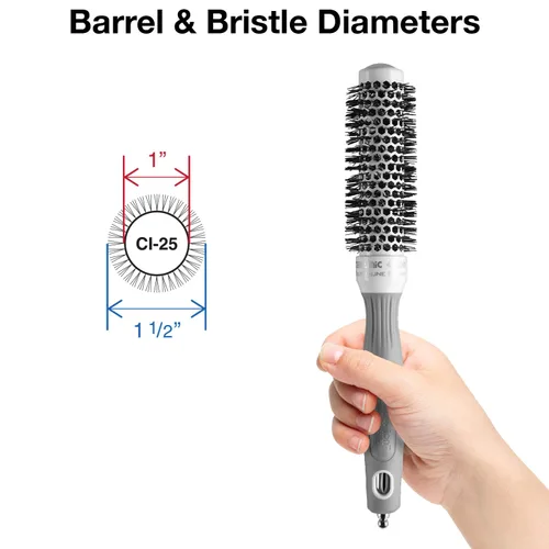 Vista 2 de Olivia Garden Ceramic + Ion Round Thermal Hair Brush - Not Electrical - Professional Blowout Brush for Normal to Thick Hair