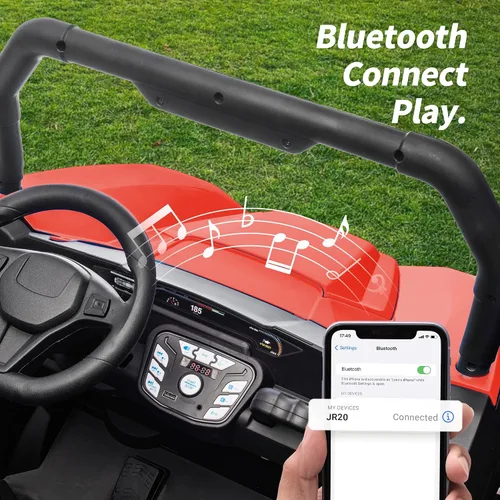Vista 6 de Hikiddo 24V Kid UTV, coche eléctrico de 2 plazas para niños grandes 3-8 con control remoto Rojo oscuro