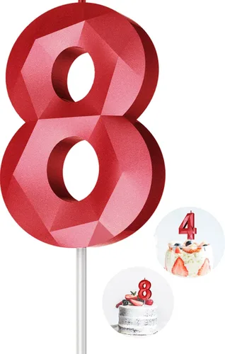 Vista 127 de Velas de cumpleaños con números (0 velas negras), forma de diamante 3D, decoración de pastel de feliz cumpleaños para niños y hombres, cumpleaños