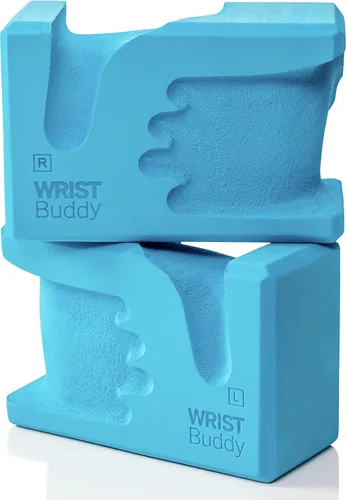 Vista 11 de WRISTBuddy Bloques de yoga (izquierdo + derecho) - Bloques de EVA ergonómicos en forma de mano para alivio de muñeca y mejor agarre Soporte