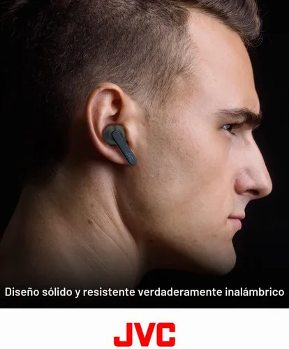Vista 2 de JVC RIPTIDZ - Audífonos inalámbricos con sensor táctil, uso de un solo oído, IPX5, Bluetooth 5.1, batería de larga duración (hasta 30 horas), HAA9TB