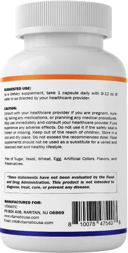 Vista 9 de Vitamatic Shilajit Complex Capsules, Made with Ashwagandha, Rhodiola, Ginseng, Cordyceps, Ginkgo, Nettle, Turmeric - 120 Veggie Capsules - Extra