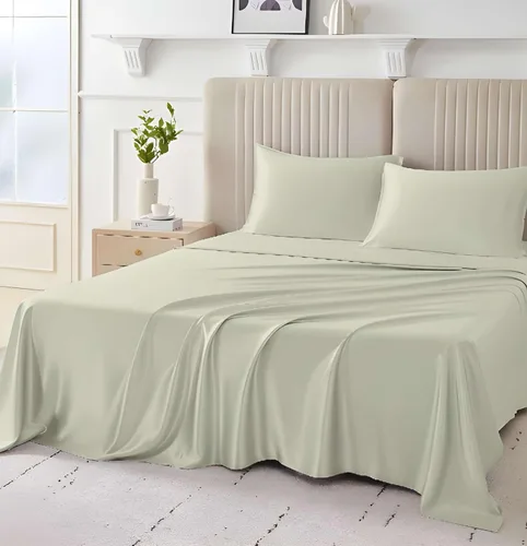 Vista 10 de Giza Sheets Twin – Sábanas de 100% algodón egipcio Giza – Sábanas para colchón de hasta 18 pulgadas de profundidad – 4 piezas de sábanas de algodón