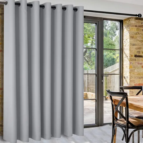 Vista 31 de DWCN Cortina divisora de habitación para total privacidad con bloqueo de luz - Cortinas térmicas para puerta de patio, sala de estar, división