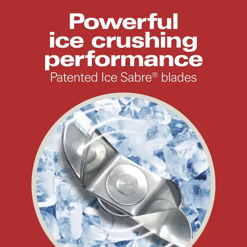 Vista 4 de Hamilton Beach Batidora trituradora de ondas para batidos y batidos con tarro de vidrio de 40 onzas y 14 funciones, cuchillas de sable de hielo