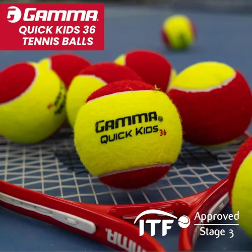 Vista 4 de GAMMA Quick Kids Training Tennis Balls for Kids & Beginners, Low-Compression Core Reduces Speed & Bounce, Great for Tennis Practice, USTA & ITF