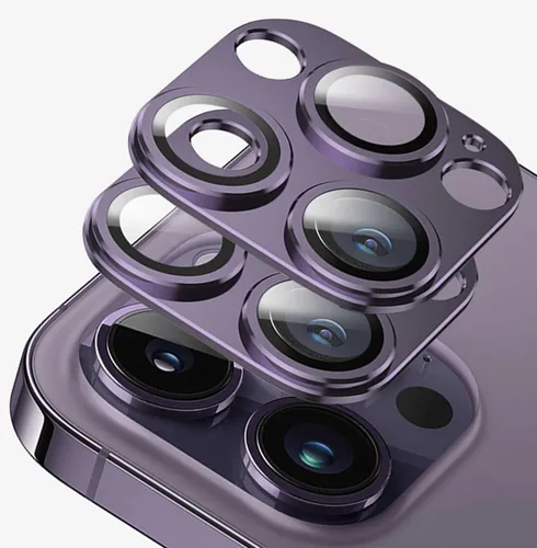 Vista 7 de D.SKING Paquete de 2 protectores de lente de cámara para iPhone 14 Pro Max/iPhone 14 Pro, aleación de aluminio de vidrio y cubierta de cámara