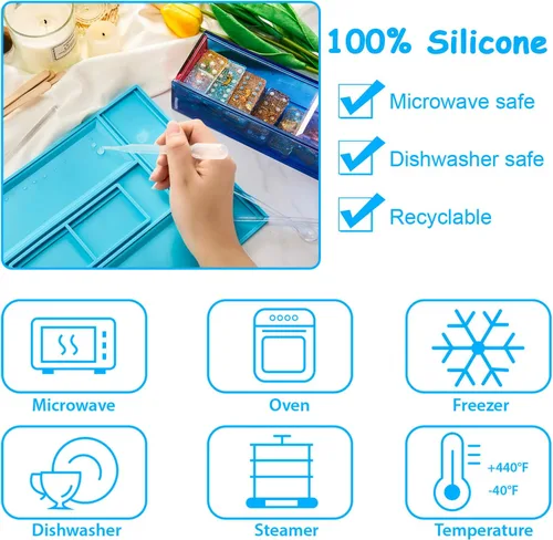 Vista 3 de Dominoes Storage Box Resin Mold Domino Box Jewelry Storage Case Mold Slide Holder Silicone Case Epoxy Resin Casting for DIY Jewelry Home Decoration