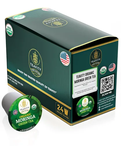 Vista 63 de Teavity - Cápsulas de té orgánico de manzanilla para Keurig - Cápsulas de té descafeinado - Manzanilla agradable (36 cápsulas de té)