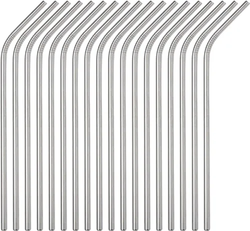Vista 7 de Paquete de 50 pajitas de metal reutilizables, pajitas rectas de acero inoxidable de 8.5 pulgadas para vasos Yeti Rtic de 20, 24, 30 onzas
