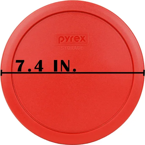 Vista 2 de Pyrex 7402-PC 6/7 Cup Poppy Red Tapa de repuesto para almacenamiento de alimentos, fabricada en Estados Unidos
