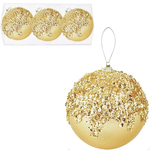 Vista 10 de Adornos de Bolas de Navidad Dorado Champán de 4 Piezas, Juego de 4 Piezas Rojas Irrompibles Decoraciones de Árbol de Navidad para Árboles de Navidad