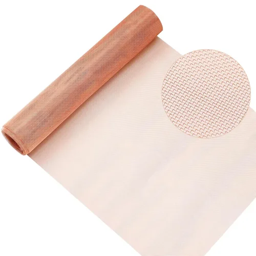 Therwen Pantalla de malla de cobre de 12 pulgadas x 35 pies, 99.9% cobre puro 40 rollo de malla para conexión a tierra, pantalla de filtro denso,