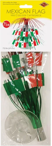 Vista 4 de Mini cascada de la bandera mexicana accesorio de fiesta (1 unidad) (1/paquete)
