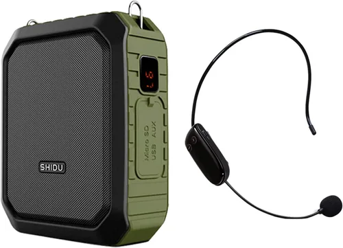 Amplificador de voz inalámbrico Bluetooth Micrófono para profesor de 18 W, impermeable, amplificador de voz portátil, micrófono recargable para el