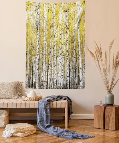 Vista 9 de Ambesonne colección de decoración del hogar, tapices de pared para recámara, sala de estar, recámara, multicolor 2-Verde oscuro Arena Marrón