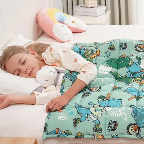 Vista 12 de Mr. Sandman - Manta con peso para niños, acogedora con cuentas de cristal de primera calidad y algodón transpirable