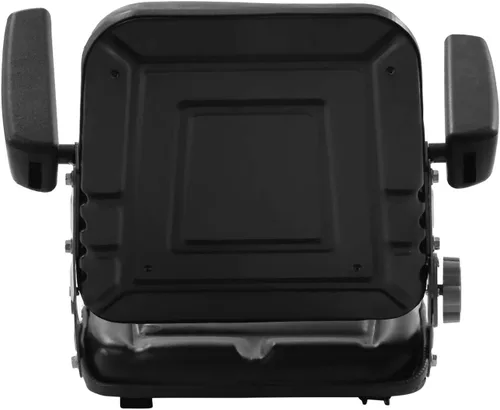 Vista 8 de OUKANING Asiento universal para carretilla elevadora, asiento de tractor negro, asiento plegable ajustable que incluye reposabrazos e interruptor