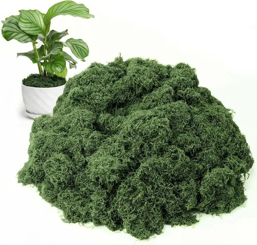 Dingion Musgo verde falso de 24.7 onzas para manualidades, musgo sintético artificial a granel para decoración de fiestas de boda, centros de mesa,