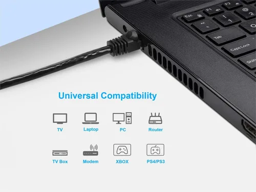 Vista 6 de Monoprice Cable de conexión Ethernet Cat6, RJ45, trenzado, 550 Mhz, UTP, cable de cobre puro desnudo, 24 AWG, 1 pie, negro