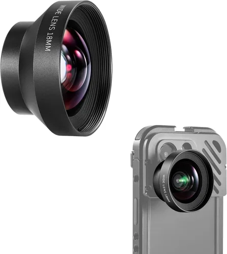 Vista 12 de NEEWER Lente gran angular HD de 18mm 100° para placa posterior de lente con rosca de 17mm, aumento de 0.5X Compatible con SmallRig NEEWER iPhone