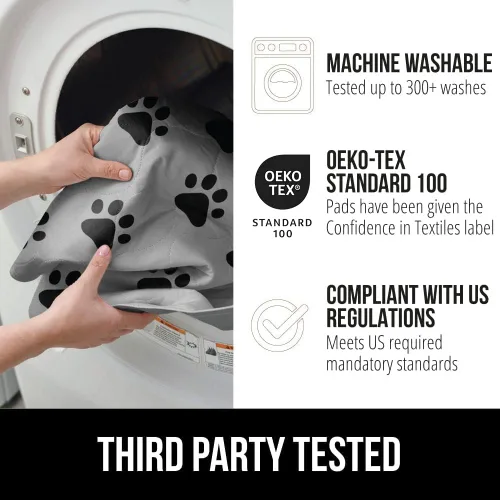 Vista 7 de GORILLA GRIP - Almohadillas lavables para cachorros, 28x18, alfombrilla antideslizante para jaula de perros, almohadilla impermeable de tela