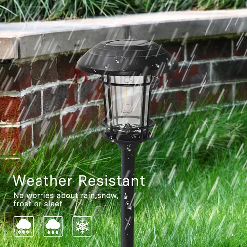 Vista 6 de Grand patio Solar Outdoor Lights, 5 Pack, Glass Light Aluminum & Steel Frame, Waterproof, All-Weather Pathway Light, Automatic Dusk and Dawn Sensor