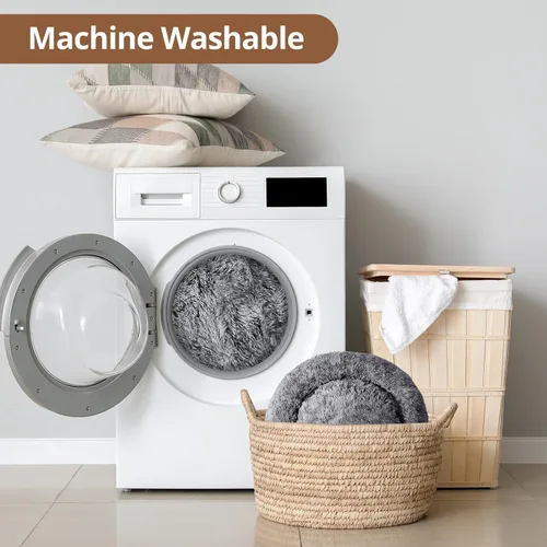 Vista 332 de JOLLYVOGUE Cama Calmante para Perros Pequeños - Cama para Perros Pequeños en Forma de Dona Lavable de 23 Pulgadas para Gatitos y Cachorros, Camas