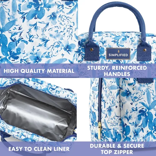 Vista 3 de Fit & Fresh Bolsa de almuerzo para mujer, bolsa de almuerzo aislada para mujer, para el trabajo, a prueba de fugas y resistente a las manchas