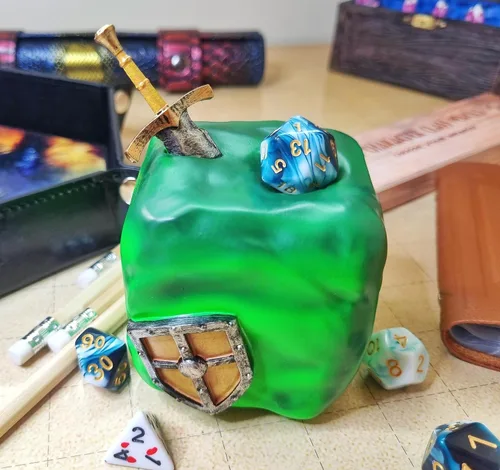 Vista 5 de DND Dice Cárcel Gelatinous Cube, Dados Cárcel Prisión, Time Out Gelatinous Cube, Castiga tus dados poliédricos, D&D, Dungeon Master, Dungeons and