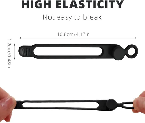 Vista 2 de Organizador de cables de datos, 2026, nuevo organizador de cables de silicona elástica, organizador de cables reutilizable para agrupar y sujetar