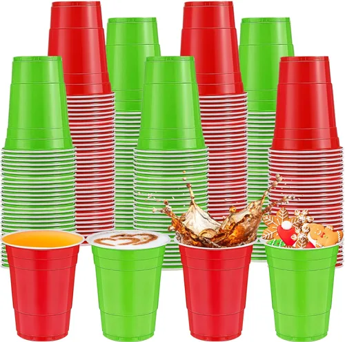 Vista 9 de 120 piezas 16 oz vasos de plástico coloridos Vasos de plástico de 16 oz de colores variados Vasos de fiesta para beber Degustaciones de aperitivos