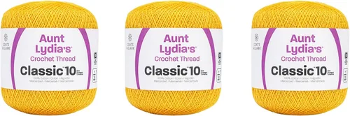 Vista 27 de Aunt Lydia Classic Crochet - Paquete de 3 unidades de 350y/1,049.9 ft - Blanco Antiguo