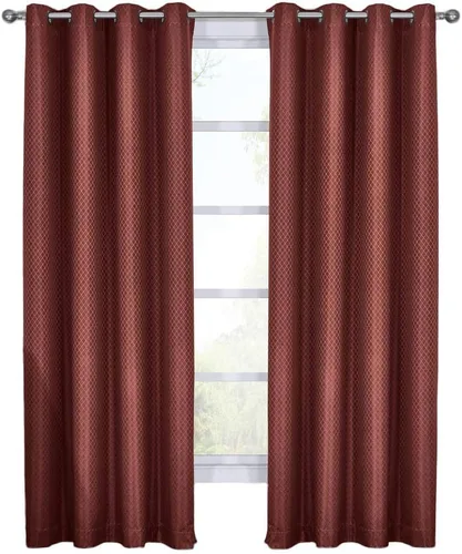 Vista 11 de Royal Hotel Bedding Diamond Aqua - Cortinas opacas con ojales superiores, paneles de ventana de diamante tejido jacquard, par/juego de 2 paneles, 54