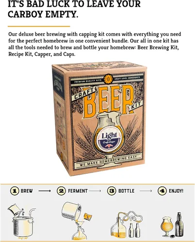 Vista 6 de Craft a Brew - Kit de elaboración de cerveza de lujo - Light Lager - Para elaboración casera - Suministros para hacer cerveza - Incluye kit