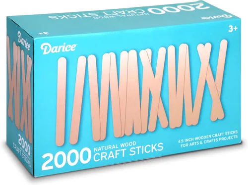 Vista 8 de Darice 1000 palitos de paleta de colores para manualidades, suministros de palos de madera coloridos de arco iris de 4.5 pulgadas, arte STEM DIY, a