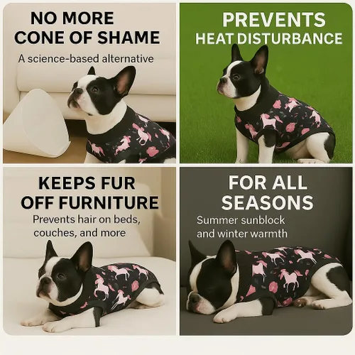 Vista 7 de Traje de Recuperación de Esterilización para Perros PetWarm, Traje de Recuperación para Perros, Esterilización y Castración, Previene lamido Algodón