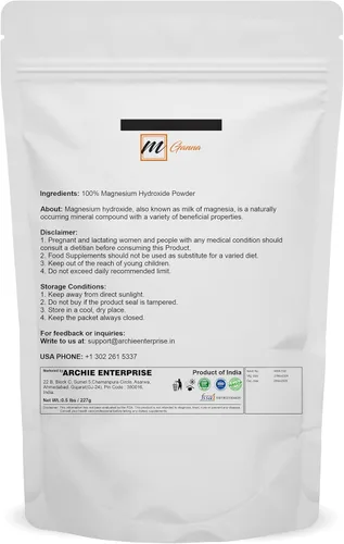Vista 2 de Polvo de hidróxido de magnesio 227 GMS / 0.5 libras