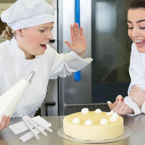 Vista 7 de ZEAYEA 60 varillas de plástico blanco para tartas, varillas de soporte de pastel de 12 pulgadas y 6 pulgadas de longitud con 0.75 pulgadas de ancho