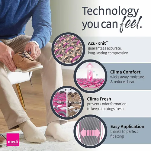 Vista 6 de Mediven Active Knee-High Compression Socks 20-30 mmHg for Men and Women – Comfortable Support for Travel, Sports, and Everyday Wear
