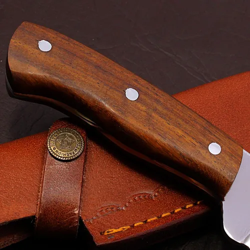 Vista 5 de Cuchillo de caza de hoja fija de 9 pulgadas, cuchillo de bushcraft, cuchillo de supervivencia al aire libre, cuchillo de campamento, cuchillo