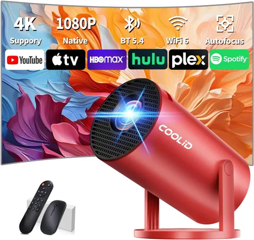Vista 11 de [Aplicaciones integradas y actualización 2025] Mini proyector compatible con 4K 1080P Auto Keystone 270° giratorio con WiFi 6 y Bluetooth 5.4