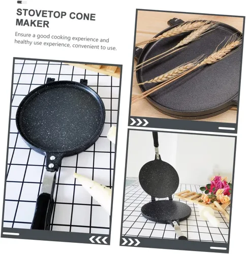 Vista 9 de BESPORTBLE Sartén para huevos, sartén para hornear de cocina, utensilios de cocina antiadherentes, cono de helado, molde para panqueques, molde