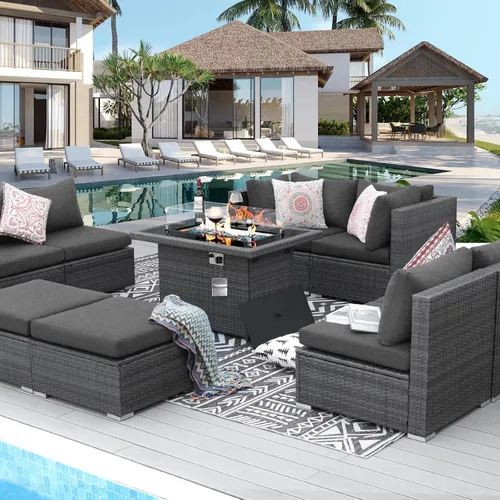 Vista 7 de BULEXYARD Fundas de cojín de repuesto para sofá de patio para muebles de exterior, fundas de cojín para respaldo (gris oscuro, 662)