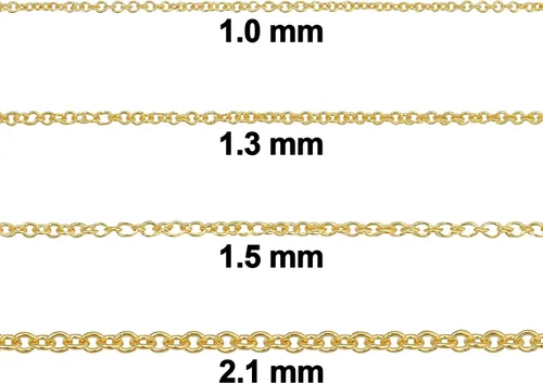 Vista 2 de Kooljewelry Cadena elegante para mujer, collar de cadena de cable relleno