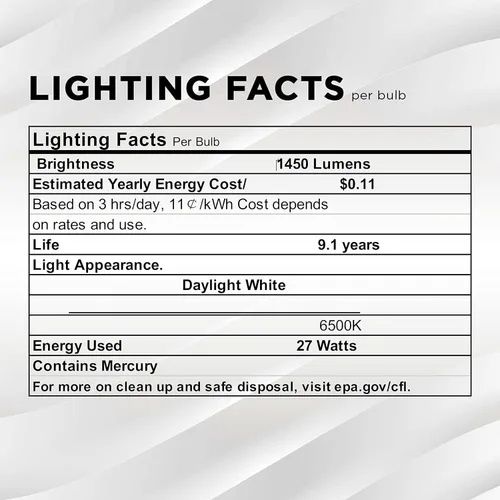Vista 4 de SLEEKLIGHTING Bombilla base T5 CFL de 4 pines GX10q-4 de 27 W, 6500 K, 1450 lm, fluorescente compacta, luz blanca diurna (paquete de 2)
