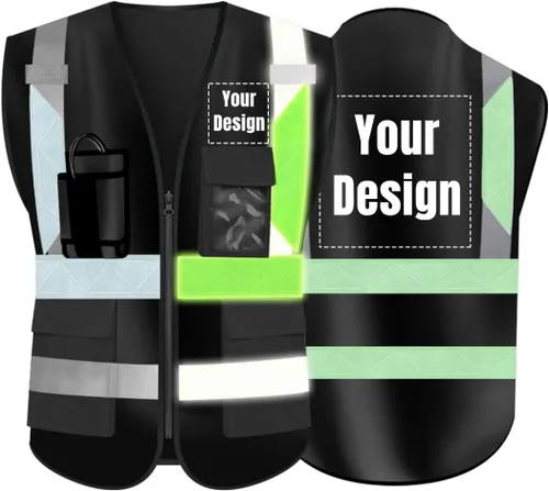 Vista 15 de YOWESHOP El chaleco reflectante de la seguridad de la alta visibilidad modifica el uniforme al aire libre del trabajo